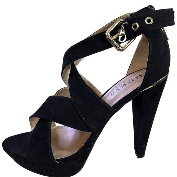 Guess strappy sandal block chunky heels
Criss cross size 6.5 suede leather - Picture 4 of 10